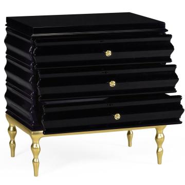Chest of Drawers Ripple Black Lacquer