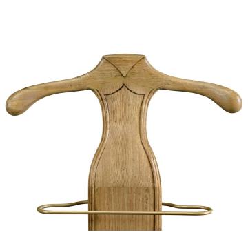 Jonathan Charles Natural oak valet stand with brass rail
