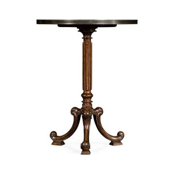 Brown Mahogany Lamp Table with Brass Moulding