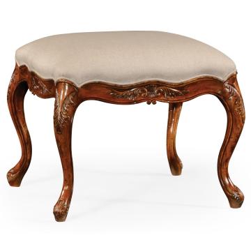 Large Footstool French Provincial in Walnut - Mazo
