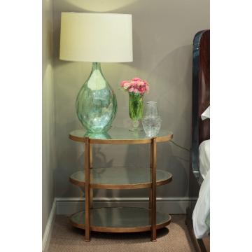 Small Oval Side Table Contemporary Three-Tier - Gilded