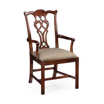 Jonathan Charles Chippendale style classic mahogany arm chair