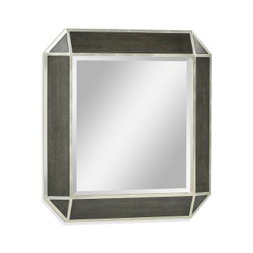 Square Mirror in Dark Grey Walnut