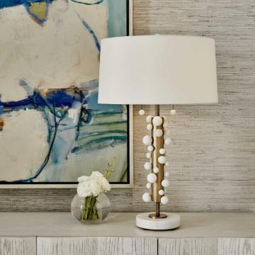 Atom Table Lamp Marble & Brass