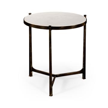 Large Round Lamp Table Contemporary in Scagliola - Bronze