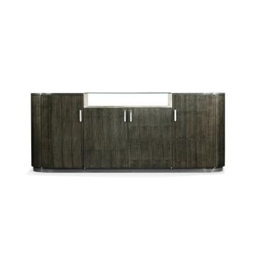 Oval Sideboard in Dark Grey Walnut