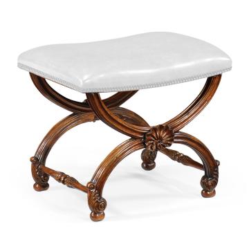 Stool with Scallop Shell in Walnut - COM