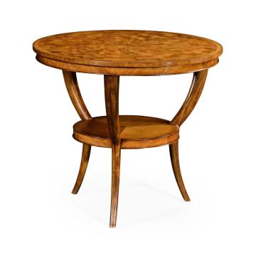 Two-tier marquetry centre table