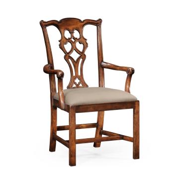 Jonathan Charles Walnut Dining Arm Chair 