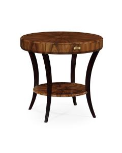 Round Side Table with Drawer High Lustre