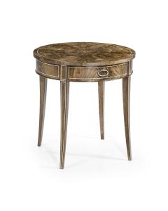 Round Bleached Walnut Side Table