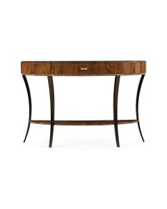 Demilune Console Table with Drawer High Lustre Large