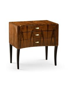 Bedside Chest of Drawers High Lustre Curved