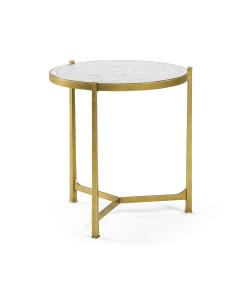 Large Round Lamp Table Contemporary in Eglomise - Gilded