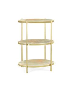 Large Side Table Contemporary Three-Tier - Onyx Stone
