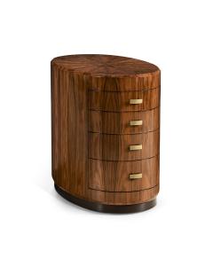 Oval Chest of Drawers with Brass Handles (High Lustre)