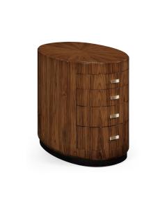 Oval Chest of Drawers with Brass (Satin)