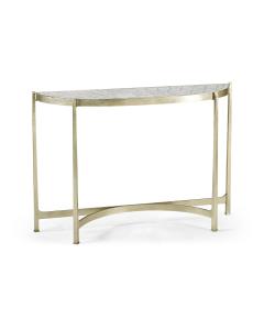 Large Demilune Console Table Contemporary - Silver