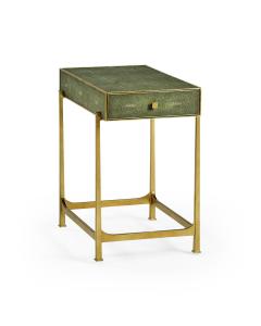 Green faux shagreen gilded side table