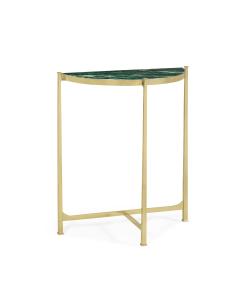 Small Demilune Console Table Contemporary - Green Napoly Marble