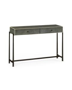 Console Table 1930s in Anthracite Shagreen - Bronze