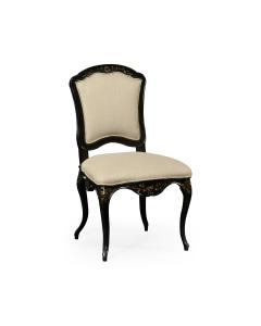 Black & gilt floral chair (Side)