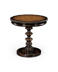 Gadrooned burl topped side table
