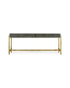 Faux anthracite shagreen coffee table with gilded base