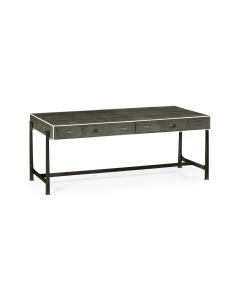 Faux anthracite shagreen coffee table with bronze base