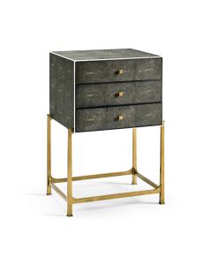 Faux anthracite shagreen high chest with gilded base