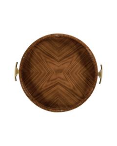 Round Tray with Brass High Lustre