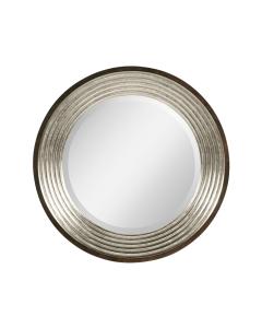 Contemporary Circular Silver Espresso Recessed Mirror