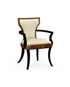 Dining Chair with Arm High Lustre Santos in Cream Leather