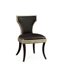 Dining Chair Klismos in Champagne - Chocolate Leather