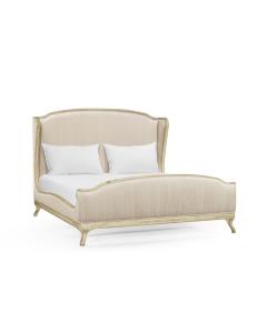 Super King Bed Frame Louis XV in Country Sage - Chalk Silk