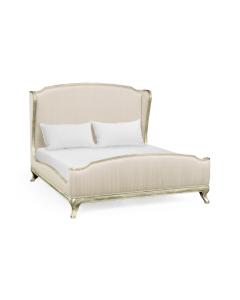 Super King Bed Frame Louis XV in Grey Weathered - Chalk Silk