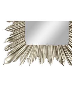 Jonathan Charles Rectangular Sunburst Mirror - Silver