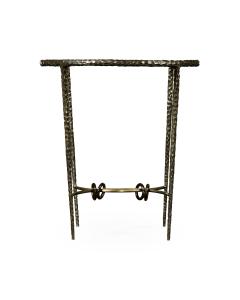 Round Side Table Hammered - Black