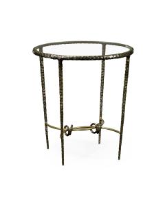 Round Side Table Hammered - Black