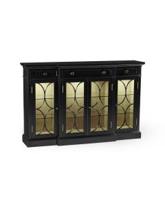 Traditional Four Door Breakfront Display Cabinet