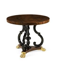 Mahogany centre table with gilded lions paw feet