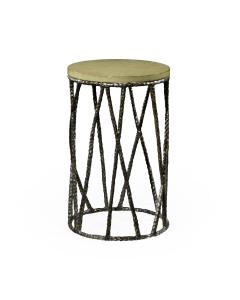 Wine Table Hammered with Celadon Top - Black