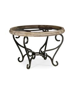 Centre Table with Wrought Iron Base - Limed