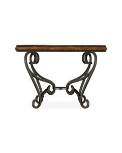 Centre Table with Wrought Iron Base - Walnut