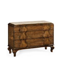 Chest of Drawers Eclectic with Marble Top - Rustic Walnut