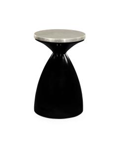 Round Wine Table with Smoky Black Base - Silver Espresso