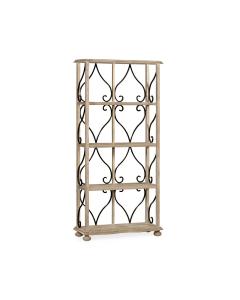 Etagere Wrought Iron in Limed Acacia