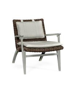 Hampton Cloudy Grey & Rattan Outdoor Lounge Chair