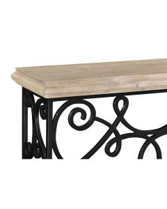 Small Console Table Wrought Iron - Limed