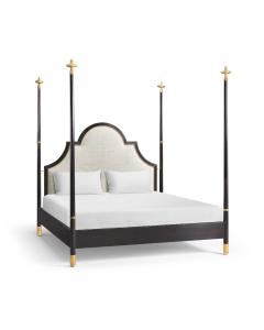 Four Poster fusion & Gilded UK Super King Bed  Upholstered in Shambala F400